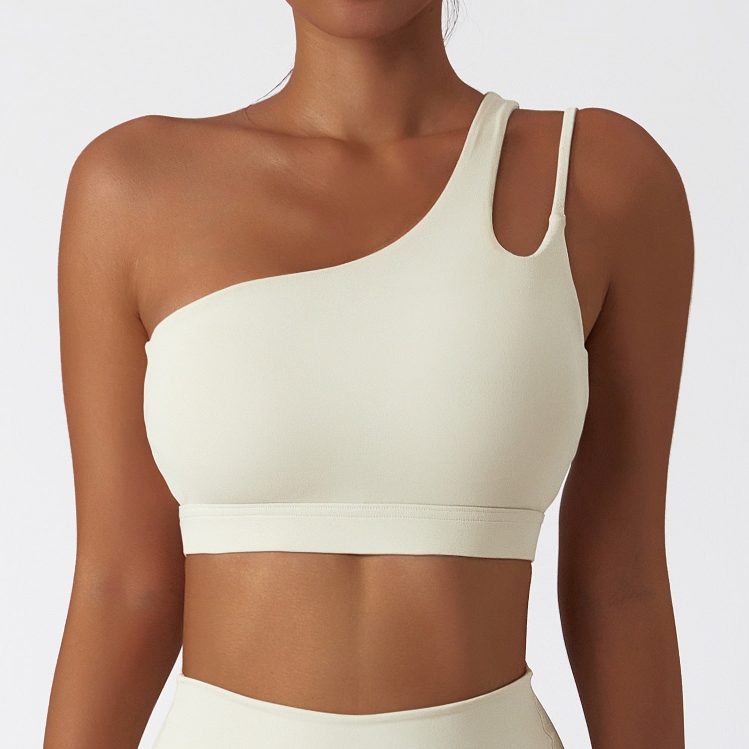 Ennzoo One-Shoulder Shockproof Yoga Bra