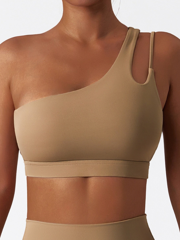 Ennzoo One-Shoulder Shockproof Yoga Bra