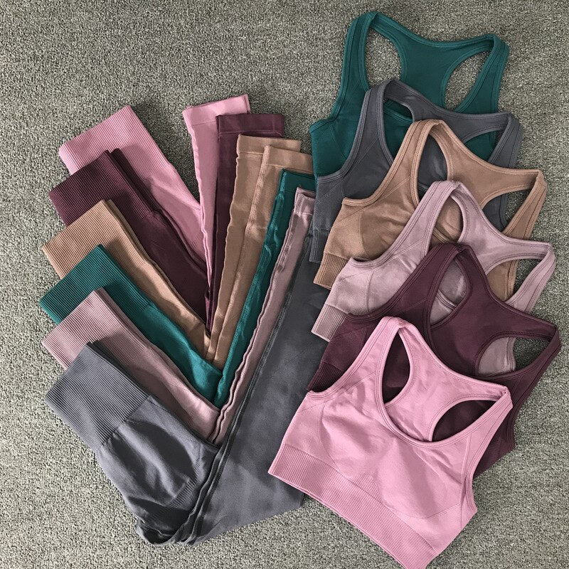 Knit High Waist Slim Workout Set