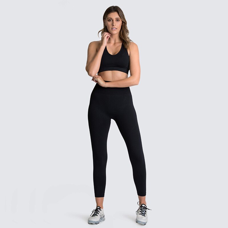 Knit High Waist Slim Workout Set