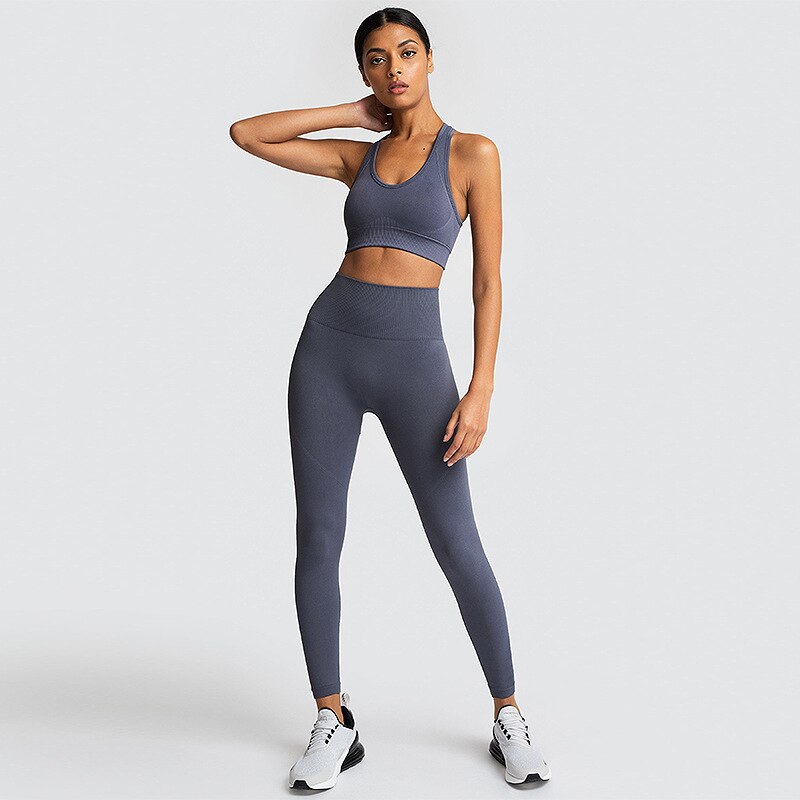 Knit High Waist Slim Workout Set