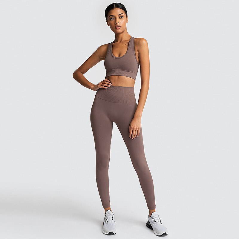 Knit High Waist Slim Workout Set