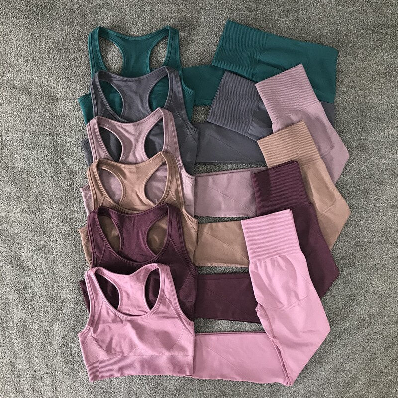 Knit High Waist Slim Workout Set