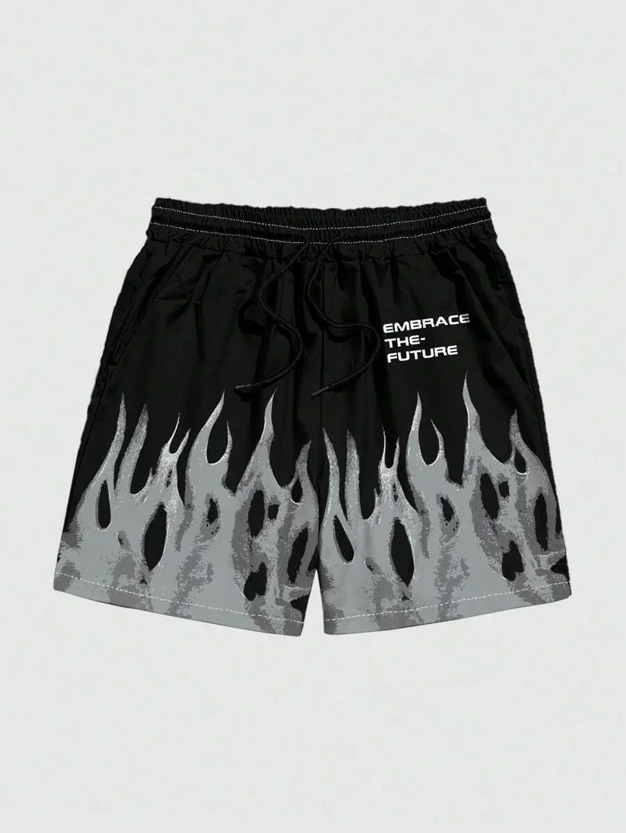 Zoorie 3D Printing Casual Flame Shorts