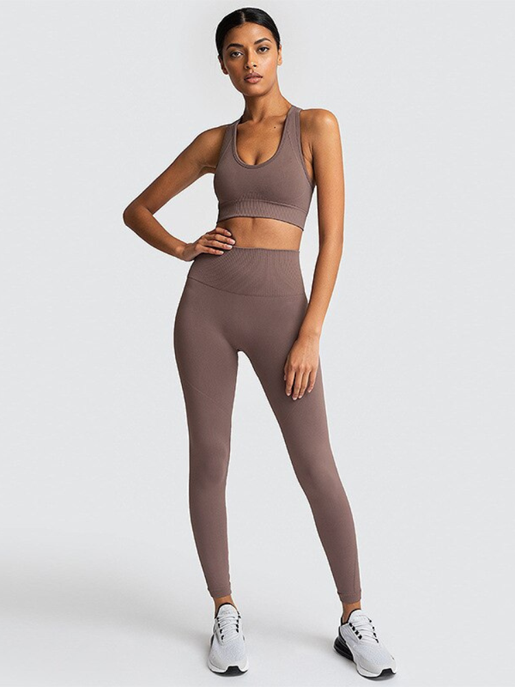 Knit High Waist Slim Workout Set