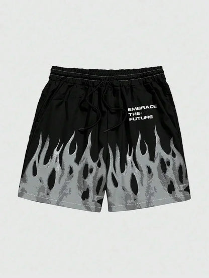 Zoorie 3D Printing Casual Flame Shorts