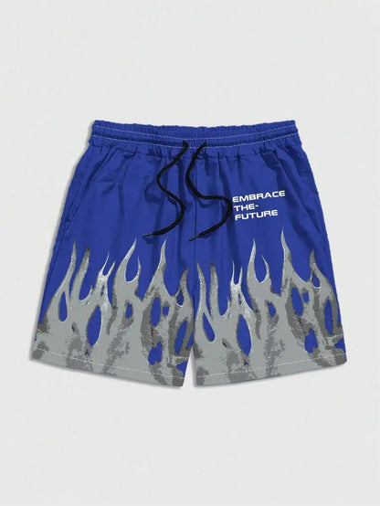 Zoorie 3D Printing Casual Flame Shorts