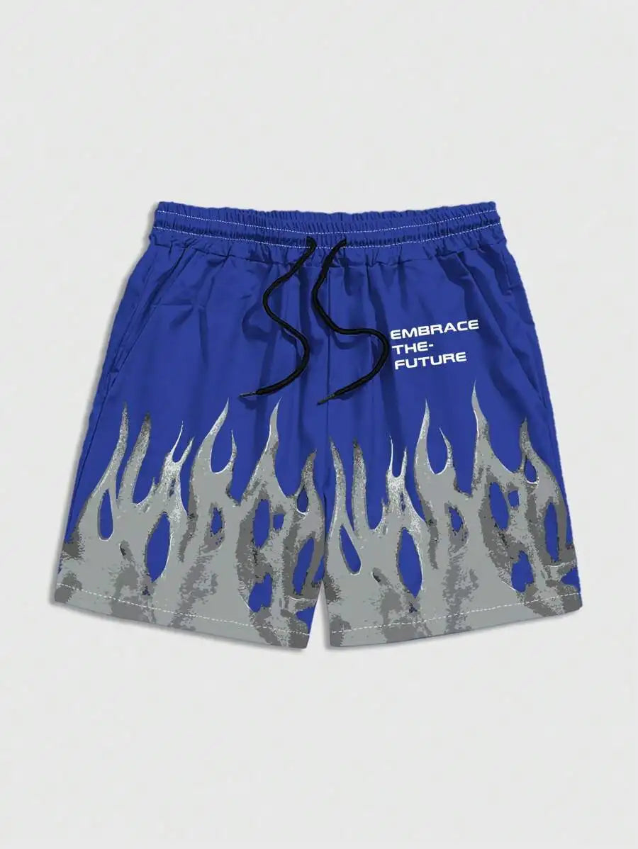 Zoorie 3D Printing Casual Flame Shorts