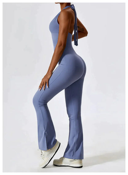 Zoorie Sexy V-neck Flare Jumpsuit