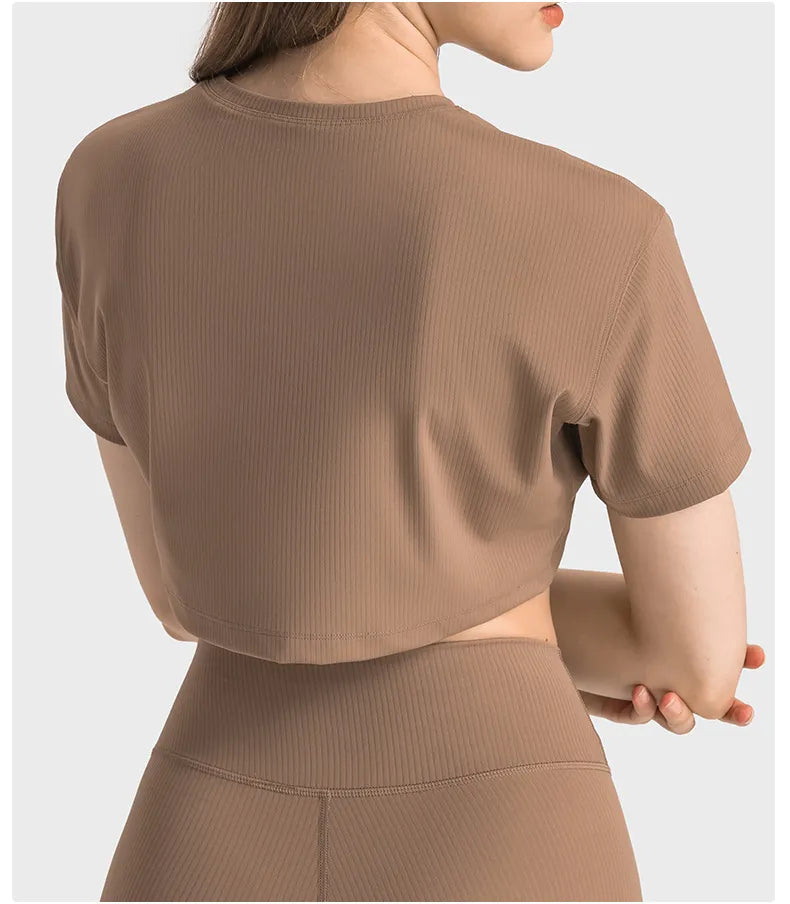 Zoorie Solid Color Drawn Rib Breathable T-Shirt