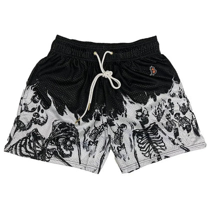 Zoorie Skull Pattern Casual Shorts