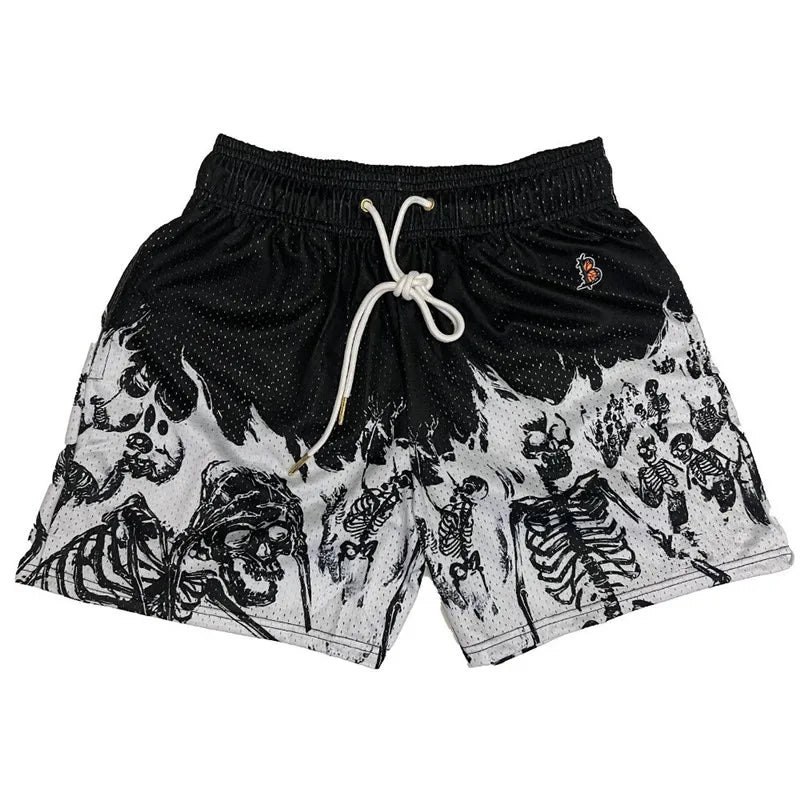 Zoorie Skull Pattern Casual Shorts