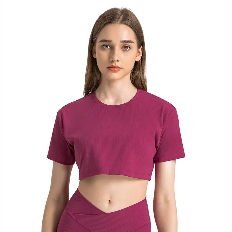 Zoorie Solid Color Drawn Rib Breathable T-Shirt