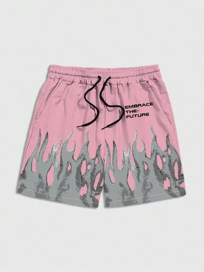 Zoorie 3D Printing Casual Flame Shorts
