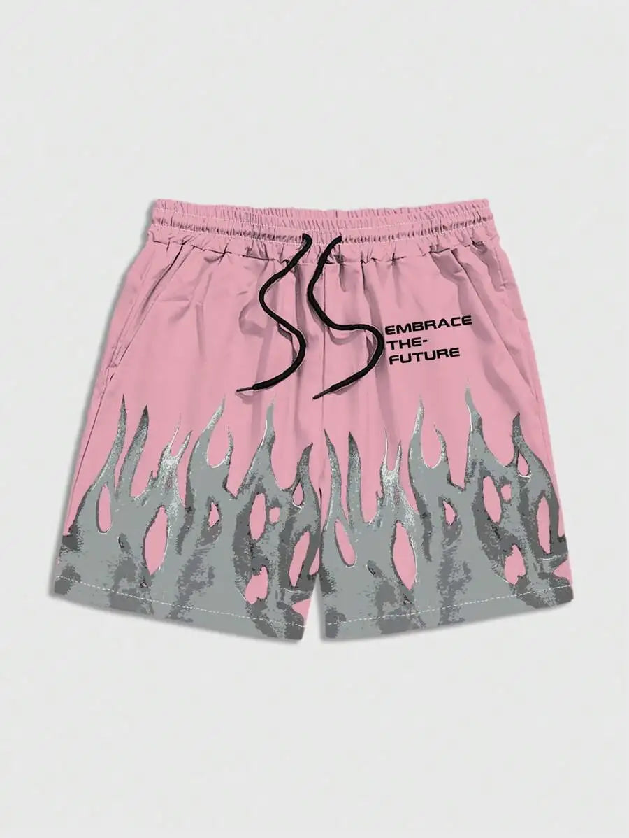 Zoorie 3D Printing Casual Flame Shorts