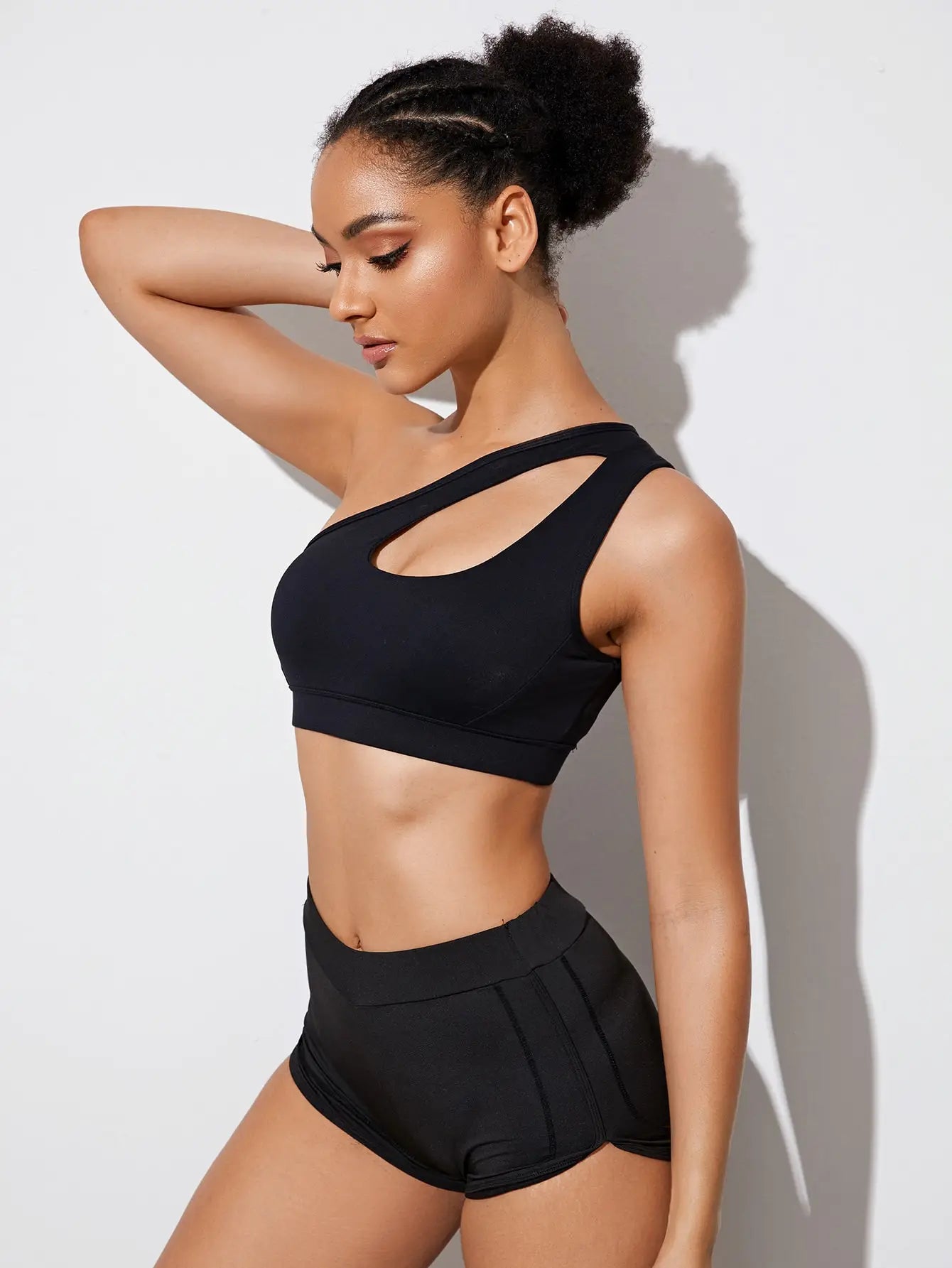 Zoorie One Shoulder Shockproof Bra Black