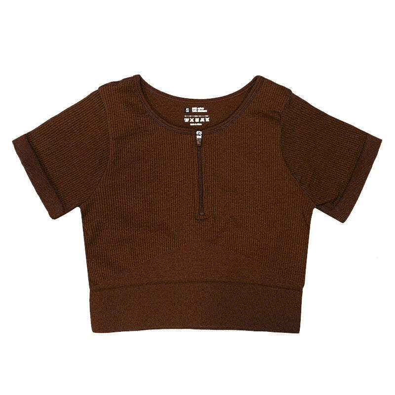 Gym Shirts Seamless Crop Tops