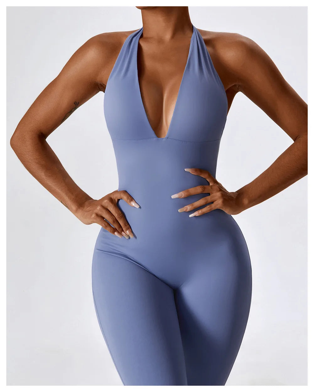 Zoorie Sexy V-neck Flare Jumpsuit