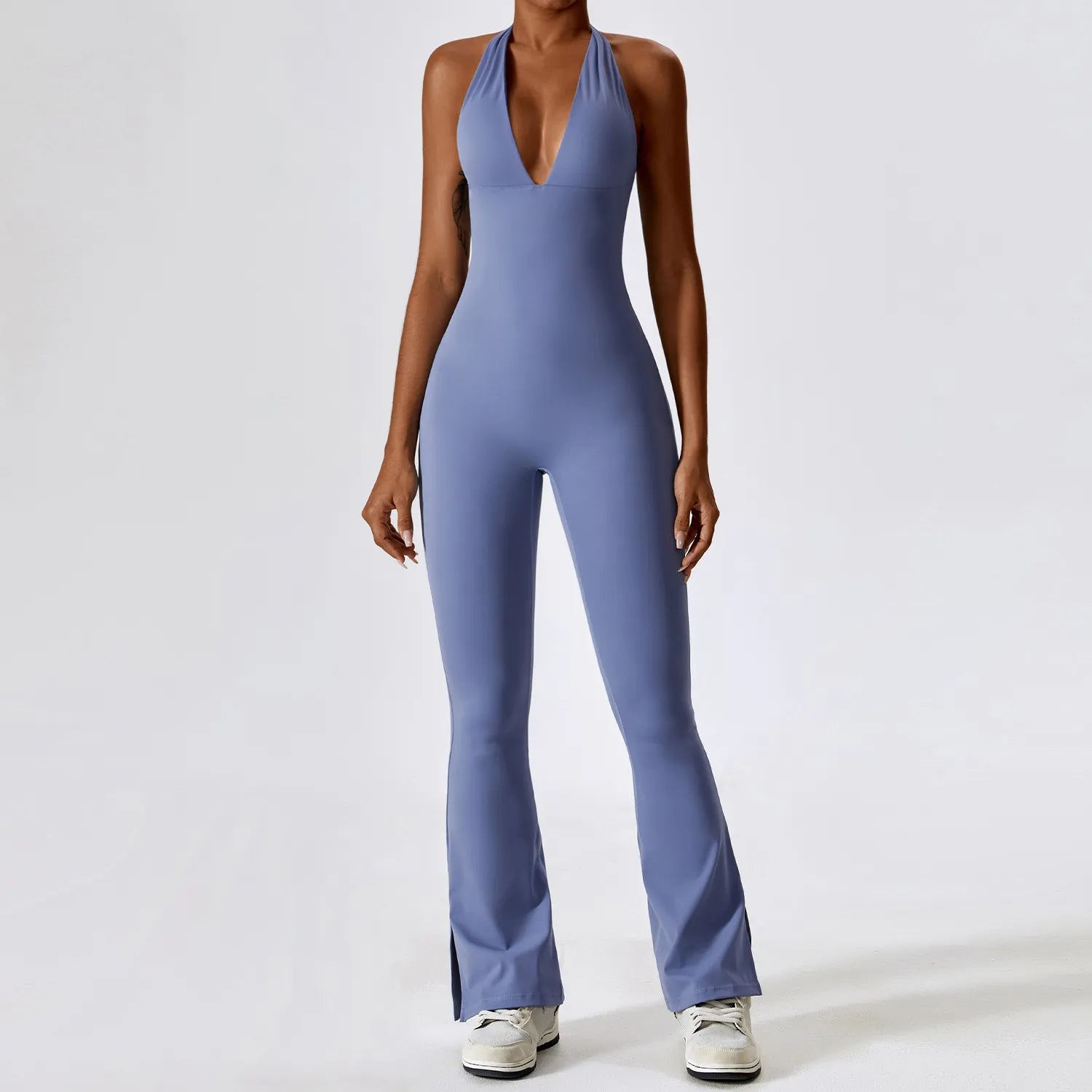 Zoorie Sexy V-neck Flare Jumpsuit