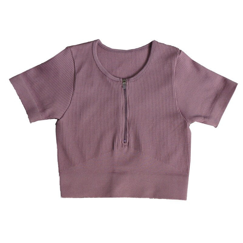 Gym Shirts Seamless Crop Tops