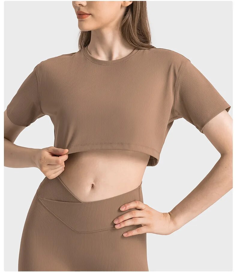 Zoorie Solid Color Drawn Rib Breathable T-Shirt