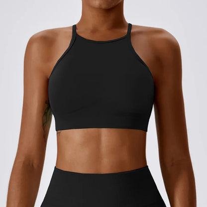 Zoorie High Neck Open Back Top
