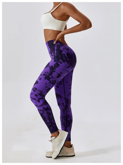 Ennzoo Tie-dye Seamless Scrunch Leggings