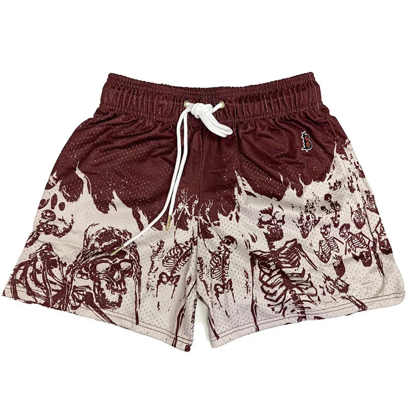 Zoorie Skull Pattern Casual Shorts