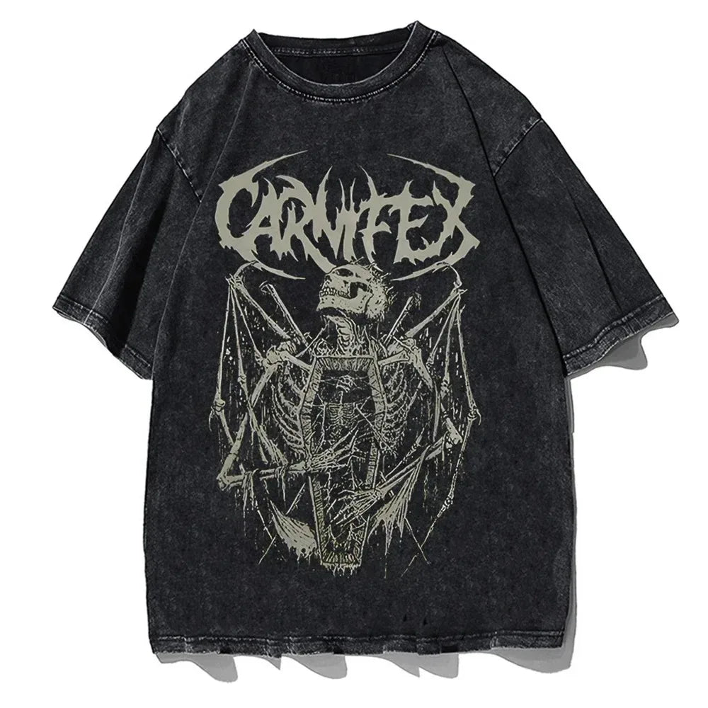 Zoorie Skull Letter Print T Shirts
