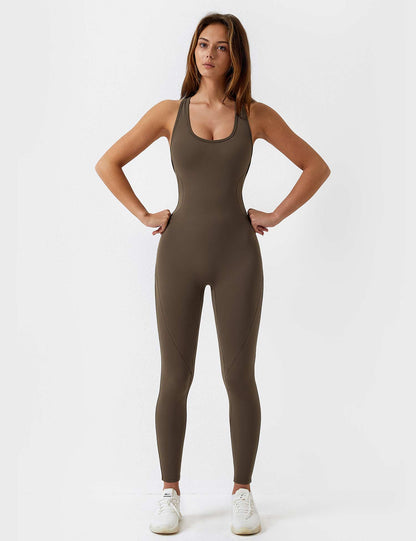 Yeoreo U-Neck One-piece Backless Jumpsuit